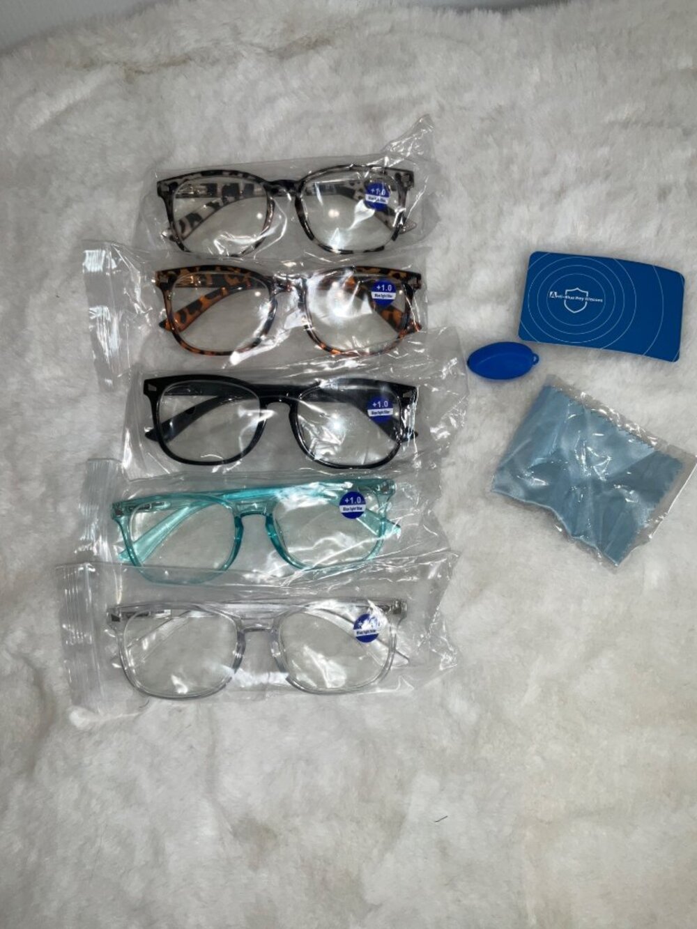 Reading Glasses  5 pack Fashion Glasses for Women 1.0x NEW Blue Light Blocking